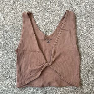 Urban Outfitters Brown Twist Front Tank Top
